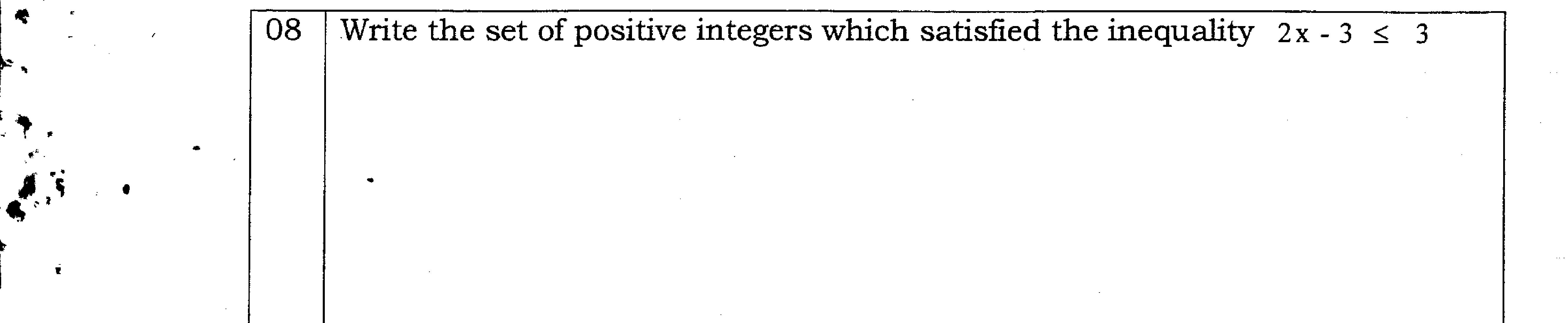 Paper I Part A Q8: Positive integer solutions of a linear inequality