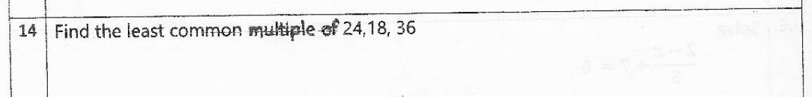 Paper I Part A Q14: LCM of three whole numbers