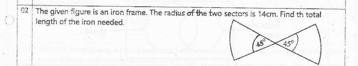 Paper I Part A Q2: Total length of a frame made of two sectors
