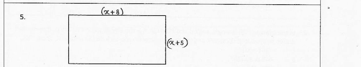 Paper II Part A Q5: Area expression of a rectangle; factorise quadratics and a cubic