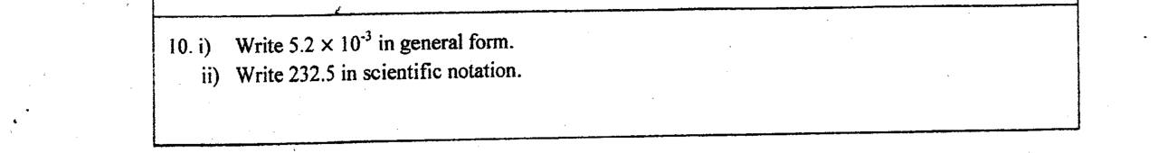 Paper I Part A Q10: Convert between scientific notation and ordinary form