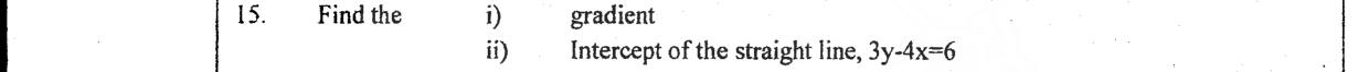 Paper I Part A Q15: Gradient and intercept of a line not in y = mx + c form