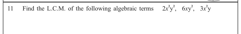 Paper I Part A Q11: LCM of three algebraic terms