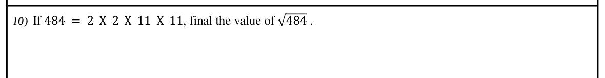 Paper I Part I Q10: Square root using prime factorisation