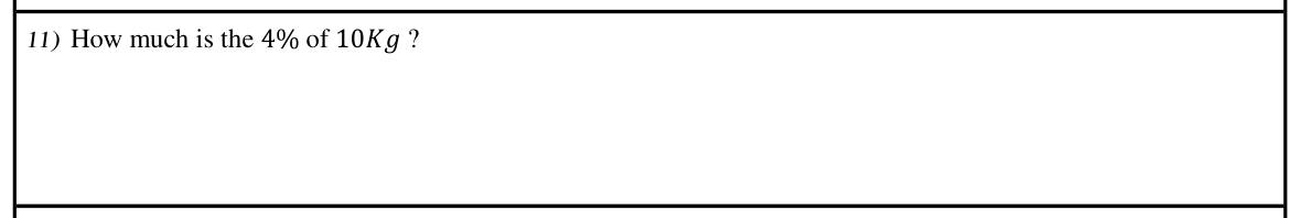 Paper I Part I Q11: Percentage of a quantity