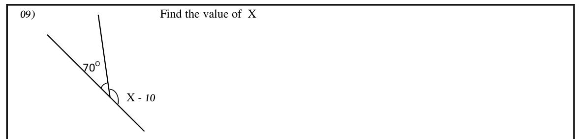 Paper I Part I Q9: Angles on a straight line