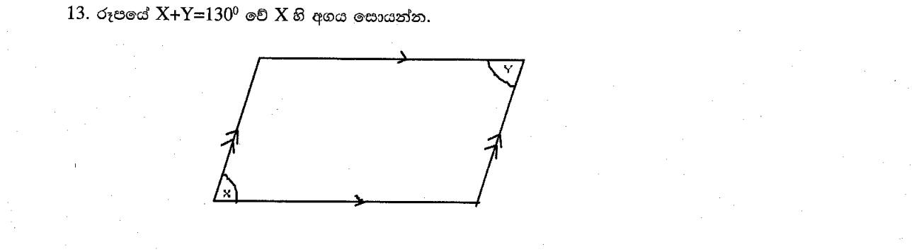 Paper I Part A Q13: Opposite angles of a parallelogram from their sum