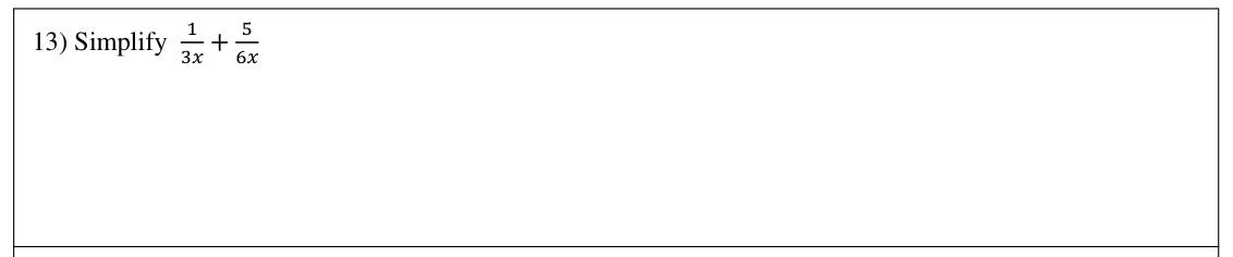 Paper I Part A Q13: Add algebraic fractions with unlike denominators