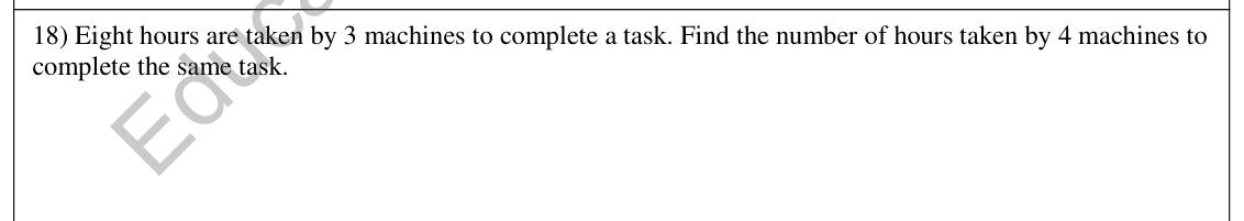 Paper I Part A Q18: Hours for more machines doing the same task