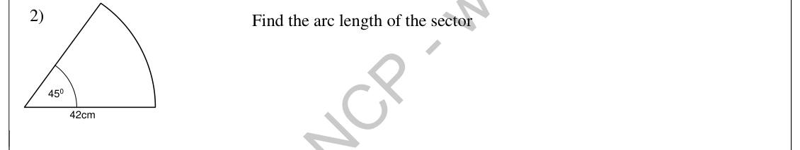 Paper I Part A Q2: Arc length of a 45° sector
