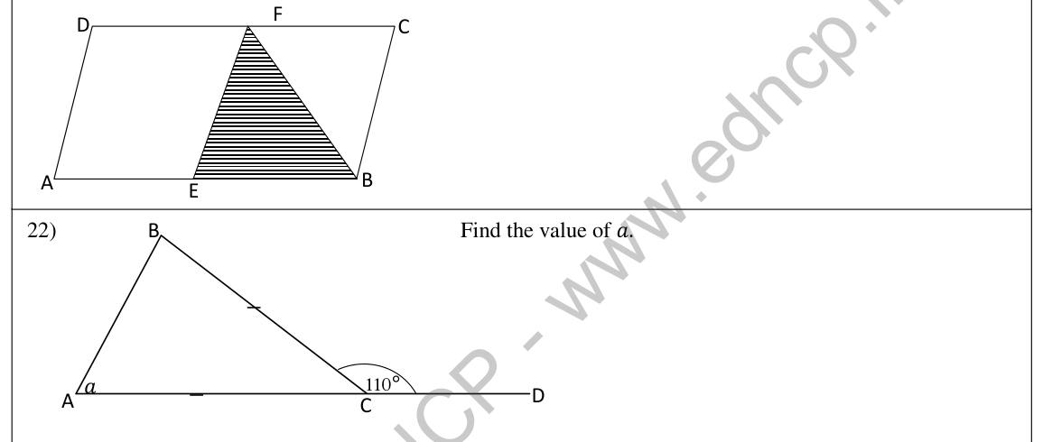 Paper I Part A Q22: Base angle of an isosceles triangle from an exterior angle