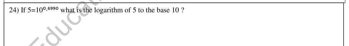 Paper I Part A Q24: Logarithm from an index statement