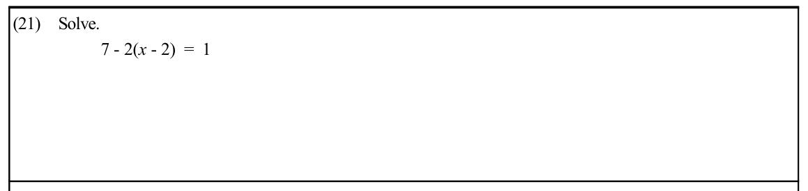 Paper I Part A Q21: Solve a linear equation with brackets