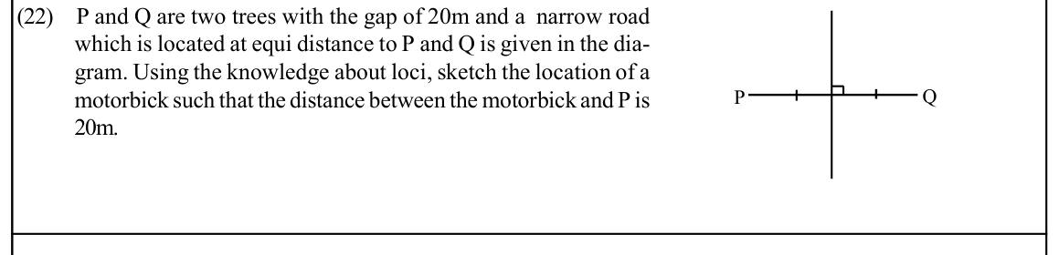 Paper I Part A Q22: Locate a point on a perpendicular bisector at a fixed distance