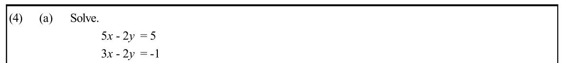 Paper II Part A Q4(a): Solve a pair of simultaneous equations