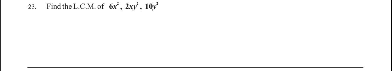 Paper I Part A Q23: LCM of three algebraic terms