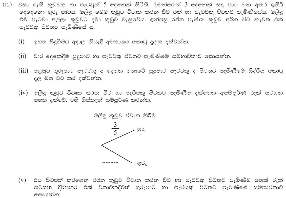 Paper II Part B Q12: Grid and tree diagram for repeated selection with replacement