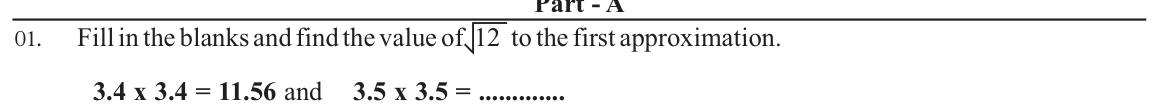 Paper I Part A Q1: Complete squares and give the first approximation of root 12