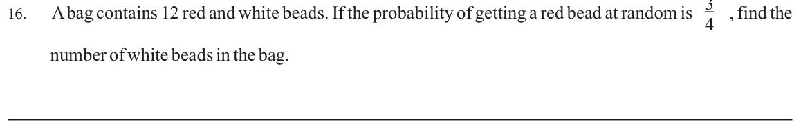 Paper I Part A Q16: Number of white beads from a probability
