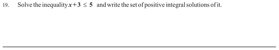 Paper I Part A Q19: Solve an inequality and list positive integer solutions