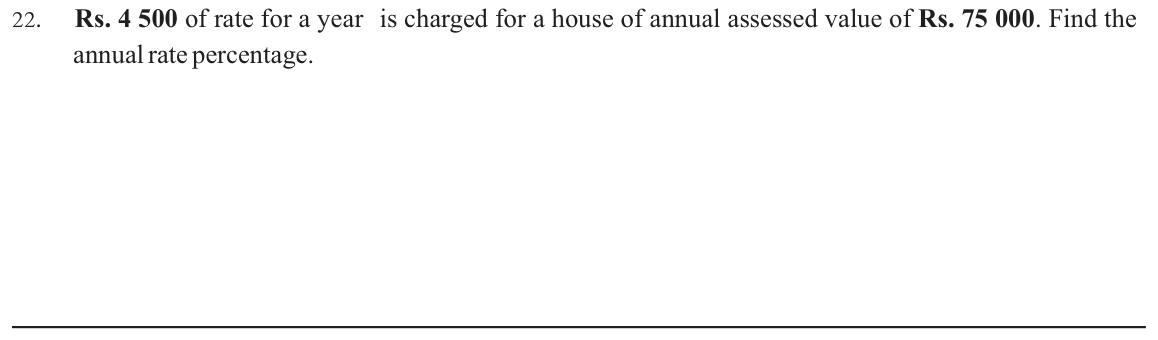 Paper I Part A Q22: Rates percentage from annual rates and assessed value