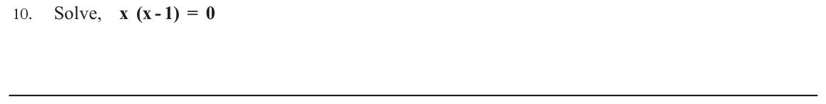 Paper I Part A Q10: Solve a quadratic equation given in factorised form