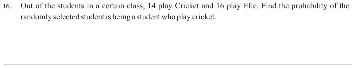 Paper I Part A Q16: Probability of choosing a student from one of two groups