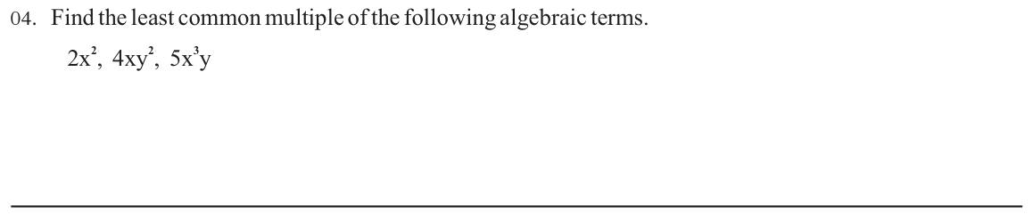 Paper I Part A Q4: LCM of three algebraic terms