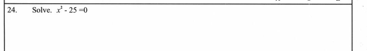 Paper I Part A Q24: Solve a difference-of-squares quadratic equation