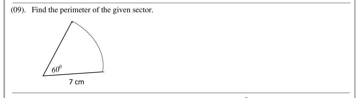 Paper I Part A Q9: Perimeter of a sector