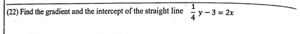 Paper I Part A Q22: Gradient and intercept from a rearranged linear equation