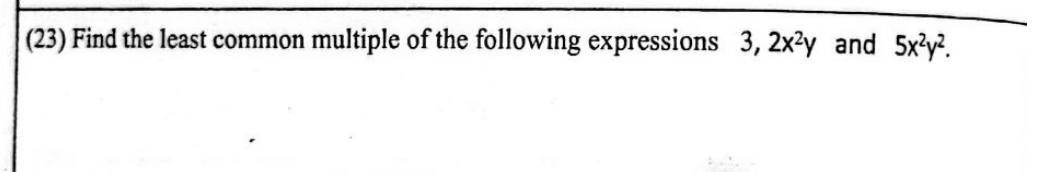 Paper I Part A Q23: LCM of three algebraic terms