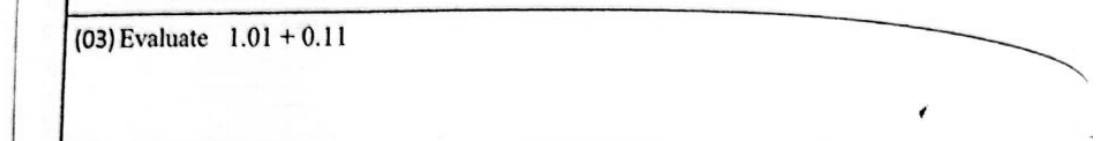 Paper I Part A Q3: Add two decimals