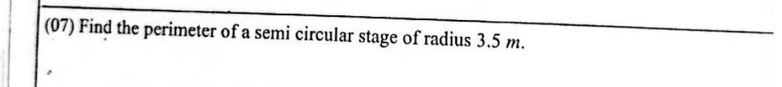 Paper I Part A Q7: Perimeter of a semicircular stage