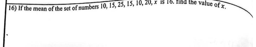 Paper I Part A Q16: Missing value from a given mean