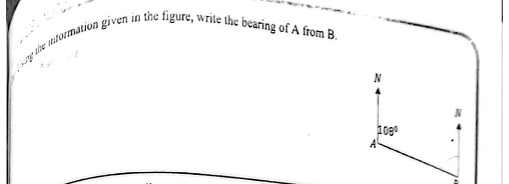 Paper I Part A Q20: Back bearing from a given bearing