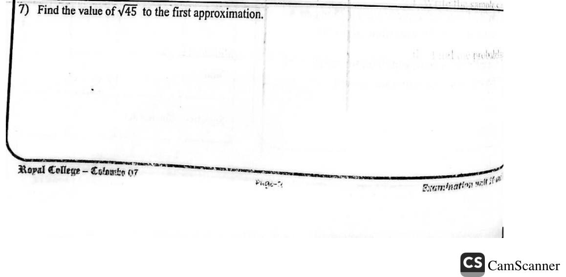 Paper I Part A Q7: First approximation of a square root