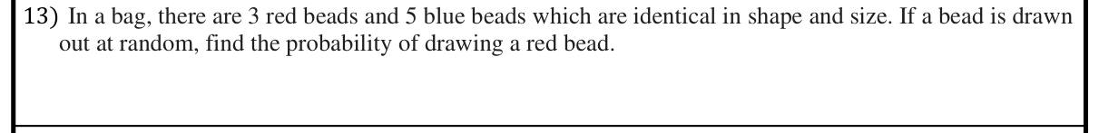 Paper I Part A Q13: Probability of drawing a red bead