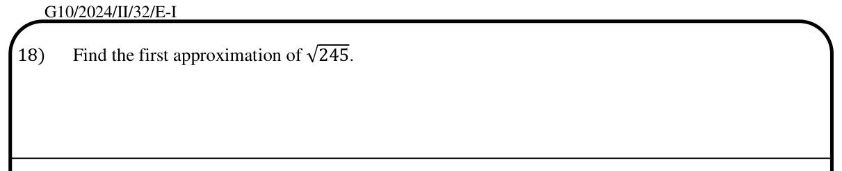 Paper I Part A Q18: First approximation of a square root