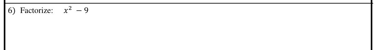 Paper I Part A Q6: Factorise a difference of two squares