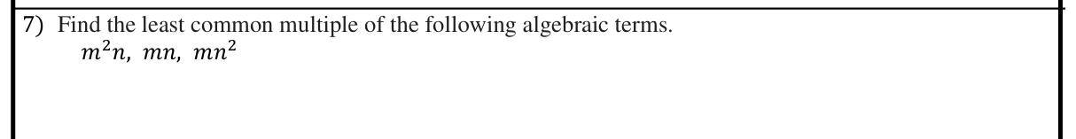 Paper I Part A Q7: LCM of three algebraic terms