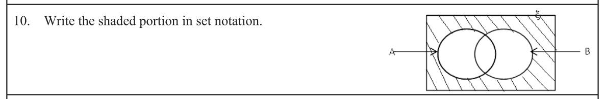 Paper I Part A Q10: Name a shaded Venn region in set notation