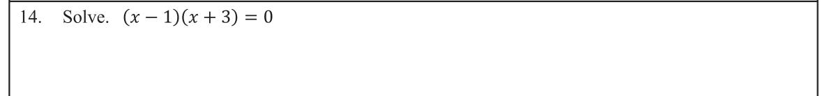Paper I Part A Q14: Solve a quadratic equation in factorised form