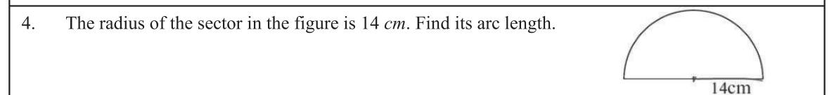 Paper I Part A Q4: Arc length of a semicircular sector