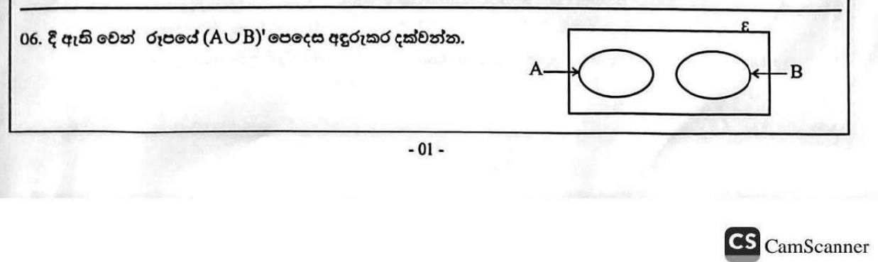 Paper I Part A Q6: Shade the complement of a union on a Venn diagram