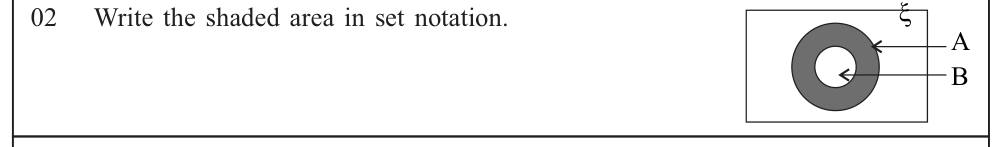 Paper I Part - Q2: Set notation for a ring region with one set inside another