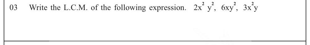 Paper I Part - Q3: LCM of three algebraic terms