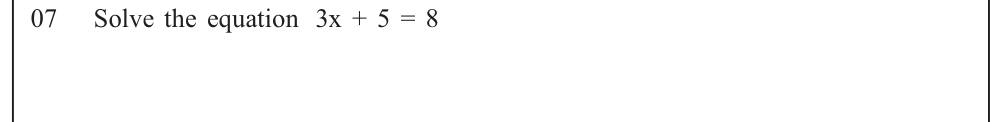 Paper I Part - Q7: Solve a two-step linear equation