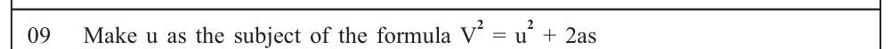 Paper I Part - Q9: Make a variable the subject of a formula with squares