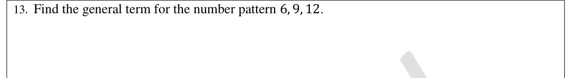 Paper I Part A Q13: General term of a number pattern